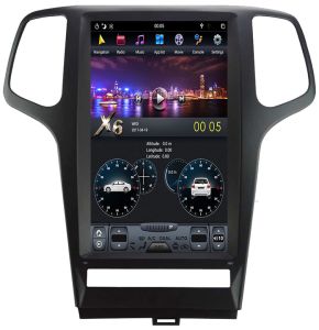 Autoradio Homologado JEEP GRAND CHEROKEE 2011-13 Procesador 8 Nucleos (Qualcomm) (128+6) Sistema Android 12 - Pantalla Tesla Style 13.6" Vertical con GPS-BT-USB-WIFI-Procesador DSP+Carplay inalambrico y android Auto (Importacion 10D) PREMIUM Series