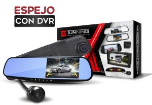 Combo Espejo Retrovisor con camara delantera DVR + camara posterior marca OZ TUNING modelo OZ-1194 (2 camaras)
