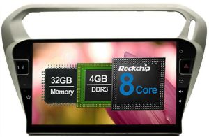 Autoradio Homologado PEUGEOT 301 2012-19 Procesador 8 Nucleos (128+8) Android 11 - Pantalla 10.1" con WIFI-GPS-BT-Procesador Audio DSP, Carplay Inalambrico y Android Auto + CamRet + TV Full HD (Importación 10D) PREMIUM series