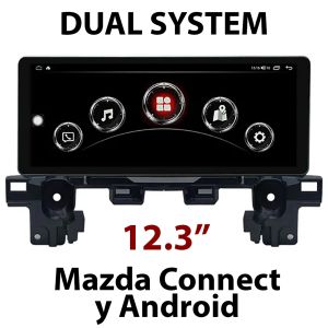 Autoradio Homologado MAZDA Cx5 2017-23 DUAL SYSTEM Procesador 8 Nucleos (64+4) Android 12 +Mazda Connect - Pantalla plana 12.3" con WIFI-GPS-BT-Procesador Audio DSP, Carplay Inalambrico y Android Auto (IMPORTACION 10D) PREMIUM DUAL series