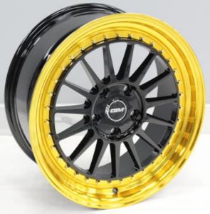 Juego de aros VARELOX Wheels  modelo 604  blk mchn Gold lip - 17"x8.0" - 5x114.3