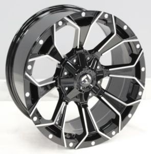 Juego de aros VARELOX Wheels  modelo B8079  black mf+milling rivets - 18"x9.0" - 5x114.3 (10h) - rép. FUEL
