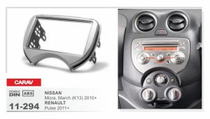 Consola para NISSAN MARCH 2010-2013 marca CARAV modelo 11-294 (2DIN)