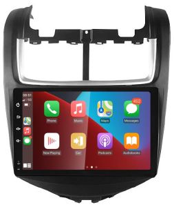 Autoradio para CHEVROLET SONIC años 2013-18, Procesador 4 Nucleos (64+2) Android 13 - Pantalla 9" con CARPLAY y ANDROID AUTO Inalambrico + WIFI-GPS-BT (EN STOCK) QUAD64+2RAM-KBT SERIES