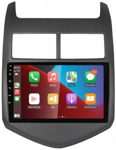 Autoradio para CHEVROLET SONIC años del 2011-15, Procesador 4 Nucleos (64+2) Android 13 - Pantalla 9" con CARPLAY y ANDROID AUTO Inalambrico + WIFI-GPS-BT (EN STOCK) QUAD64+2RAM-KBT SERIES