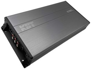 Amplificador de 5 canales marca KBT modelo D5-15000MD (150x4 @ 4 OHM + 500x1 @ 2 OHM)