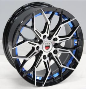 Juego de aros VARELOX Wheels  modelo D5100  black blue - 15"x7.0" - 5x100 (10h)