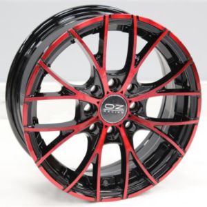 Juego de aros marca VARELOX Wheels  modelo D552  black+red - 14"x5".5" - 4x100 (8h)