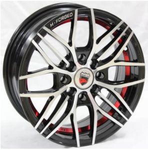Juego de aros marca VARELOX Wheels  modelo D7004  black+red - 14"x5.5" - 4x100 (8h)