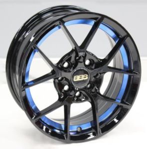 Juego de aros VARELOX Wheels  modelo DA015  black+blue - 14"x6.0" - 4x100 (8h) - rép. BBS