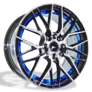 Juego de aros marca PDW Wheels  modelo DIM687  bmf blue - 15"x7.0" - 4x114.3 (8h)