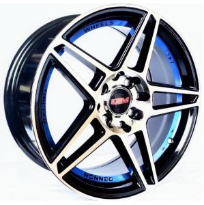 Juego de aros marca PDW Wheels  modelo DM621-18  tu/bmfu blue - 15"x7.0" - 4x114.3 (8h)