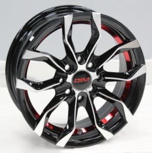 Juego de aros marca VARELOX Wheels  modelo DM7003  black mf+red und - 14"x5.5" - 4x100 (8h)