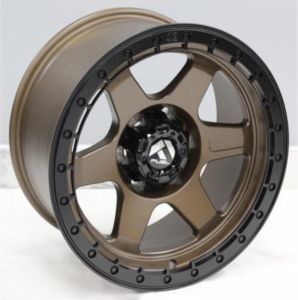 Juego de aros VARELOX Wheels  modelo DX027  bronze + matt black lip - 17"x9.0" - 6x139.7