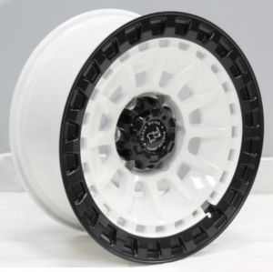 Juego de aros VARELOX Wheels  modelo DX065  white matt black lip - 17"x9.0" - 6x139.7 - dis. B. Rhino