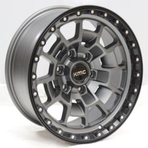 Juego de aros VARELOX Wheels  modelo DX204  matt gray blackring - 17"x8.5" - 6x139.7 - dis. KMC