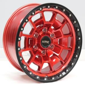 Juego de aros VARELOX Wheels  modelo DX204  red blackring - 17"x8.5" - 6x139.7 - dis. KMC