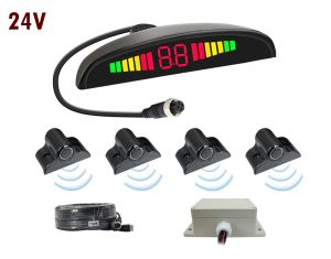 Kit de Sensores de retroceso con Display y cable 15m para Camiones 24v (Kit 4 sensores)