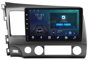 Autoradio para HONDA para el modelo CIVIC años del 2006-12, Pantalla QLED de 10" Procesador 8 Nucleos (64+4), Android 12 con Carplay inalambrico + procesador de audio DSP-GPS-BT-USB-WIFI-Chip4G (EN STOCK) OCTA64 SERIES