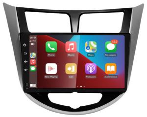 Autoradio para HYUNDAI ACCENT años del 2011-20, Procesador 4 Nucleos (64+2) Android 13 - Pantalla 9" con CARPLAY y ANDROID AUTO Inalambrico + WIFI-GPS-BT (EN STOCK) QUAD64+2RAM-KBT SERIES
