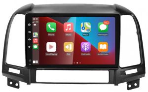 Autoradio para HYUNDAI SANTA FE años 2006-12, Procesador 4 Nucleos (64+2) Android 13 - Pantalla 9" con CARPLAY y ANDROID AUTO Inalambrico + WIFI-GPS-BT (EN STOCK) QUAD64+2RAM-KBT SERIES