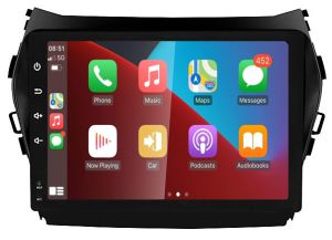 Autoradio para HYUNDAI SANTA FE años 2013-18, Procesador 4 Nucleos (64+2) Android 13 - Pantalla 9" con CARPLAY y ANDROID AUTO Inalambrico + WIFI-GPS-BT (EN STOCK) QUAD64+2RAM-KBT SERIES