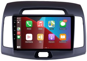 Autoradio para HYUNDAI ELANTRA años del 2006-10, Procesador 4 Nucleos (64+2) Android 13 - Pantalla 9" con CARPLAY y ANDROID AUTO Inalambrico + WIFI-GPS-BT (EN STOCK) QUAD64+2RAM-KBT SERIES