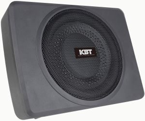 Subwoofer ULTRA DELGADO AMPLIFICADO de 8" marca KBT modelo KSL-8B con control de Subwoofer externo