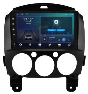 Autoradio Homologado para MAZDA 2 años 2007-14, Pantalla QLED 9" Procesador 8 Nucleos (64+4Ram), Android 15 con Carplay Inalambrico y Android Auto inalambrico, entrada Chip4G, procesador DSP, BT, WIFI, full Apps (En Stock) Serie OCTA64