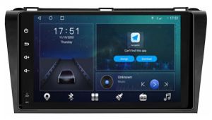 Autoradio Homologado para MAZDA 3 años 2003-08, Pantalla QLED 9" Procesador 8 Nucleos (64+4Ram), Android 15 con Carplay Inalambrico y Android Auto inalambrico, entrada Chip4G, procesador DSP, BT, WIFI, full Apps (En Stock) Serie OCTA64