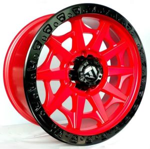 Juego de aros PDW Wheels  modelo OR003  red matt black - 18"x9.0" - 6x139.7