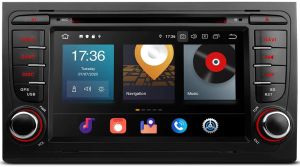 Autoradio Homologado Audi A4 2002-08 con Procesador 8 Nucleos (64+4) Android 10 - Pantalla 7" con DVD-WIFI-GPS-BT+Cam+CARPLAY +TV Full HD (Importación 7D) PREMIUM series