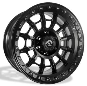 Juego de aros PDW Wheels  modelo X099-8  matt black silver rivets - 18"x9.0" - 6x139.7