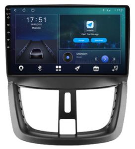 Autoradio para PEUGEOT 207 años del 2006-15, Pantalla QLED de 9" Procesador 8 Nucleos (64+4), Android 12 con Carplay inalambrico + procesador de audio DSP-GPS-BT-USB-WIFI-Chip4G (EN STOCK) OCTA64 SERIES