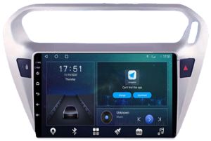 Autoradio Homologado para CITROEN ELYSEE años del 2012-19, Pantalla QLED 9" Procesador 8 Nucleos (64+4Ram), Android 15 con Carplay Inalambrico y Android Auto inalambrico, entrada Chip4G, procesador DSP, BT, WIFI, full Apps (En Stock) Serie OCTA64