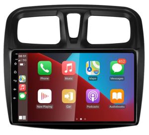 Autoradio para RENAULT SANDERO años 2012-19 (REJILLA CUADRADA), Procesador 4 Nucleos (64+2) Android 13 - Pantalla 9" con CARPLAY y ANDROID AUTO Inalambrico + WIFI-GPS-BT (EN STOCK) QUAD64+2RAM-KBT SERIES