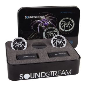 Par de TWEETERS marca SOUNDSTREAM modelo TWT.5 de 1 pulgada (Aluminio Pulido) con crossover