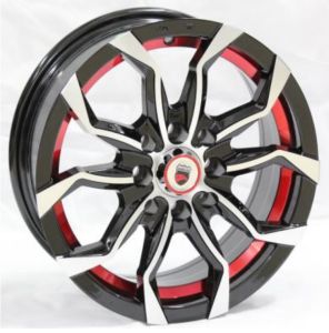 Juego de aros marca VARELOX Wheels  modelo Z363  b1(2)/rd+b4 - 14"x8.0" - 4x100 (8h)