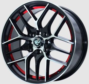 Juego de aros ZH Wheels  modelo ZH-5842 bmf+red uc - 17"x8.0" - 4x100 (8h)