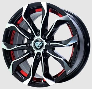 Juego de aros ZH Wheels  modelo ZH-8805 bmf+red uc - 17"x7.5" - 4x100 (8h)
