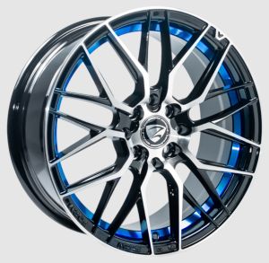 Juego de aros ZH Wheels  modelo DX088 bmf+blue uc - 16"x7.0" - 4x100 (8h)